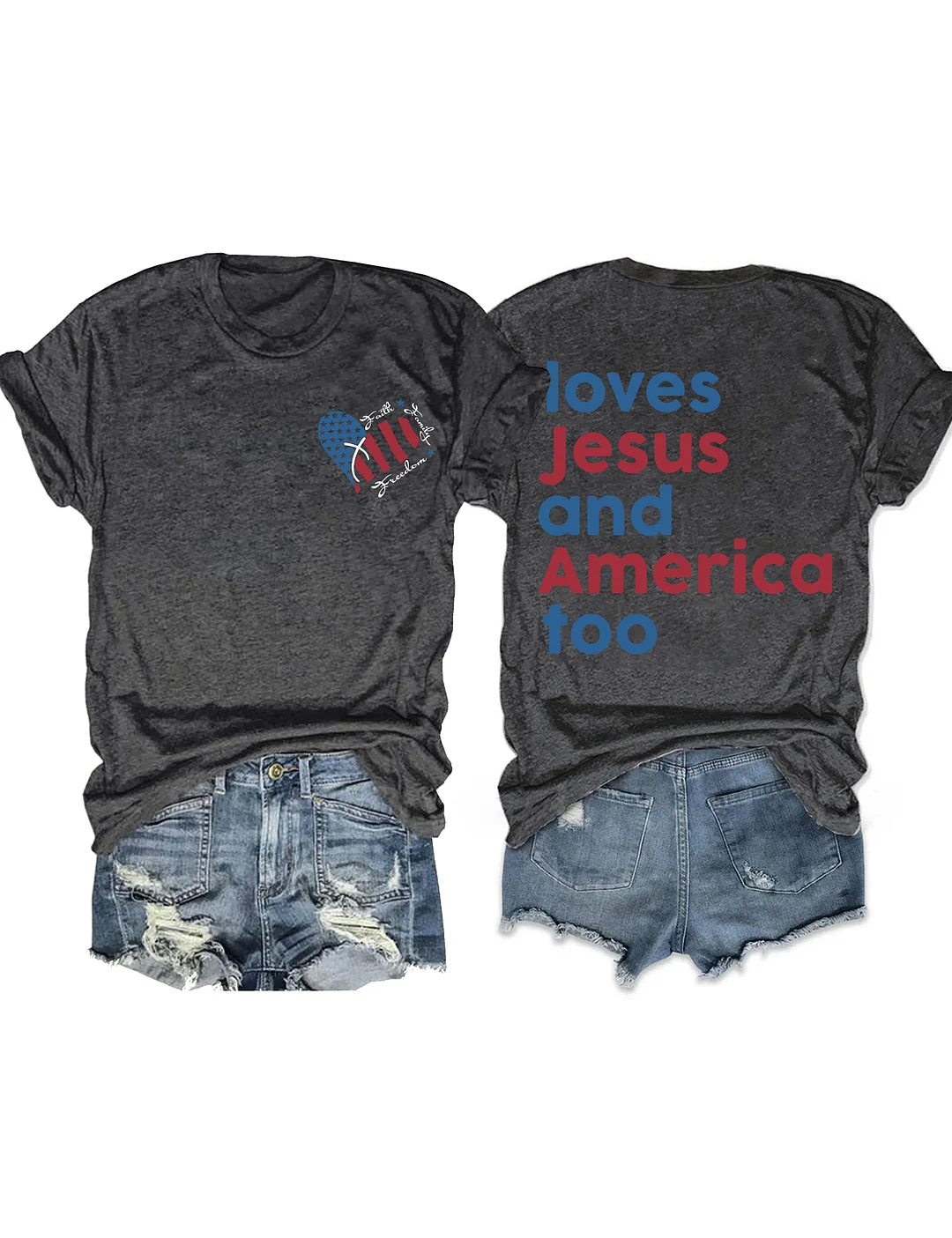 Faith Family Freedom Loves Jesus And America Too T-shirt