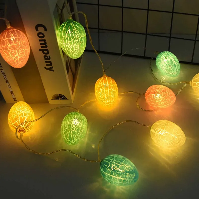 10LED Easter Decorations for Home Rabbit Egg LED Strip Light DIY Easter Bunny Eggs Kids Gifts Happy Easter Party Decorations