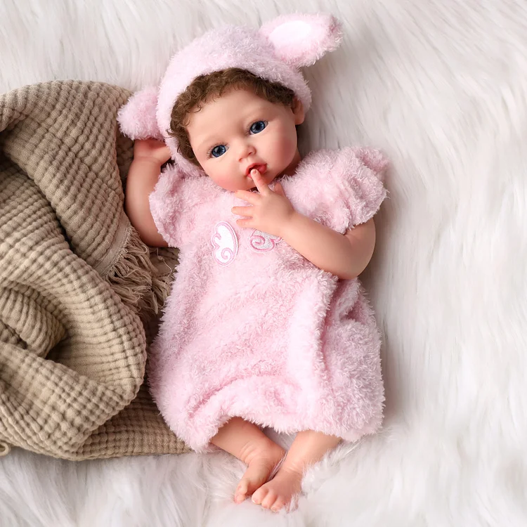 [U.S. 3&ndash;7 Days Delivery]Babeside Phoebe 16" Realistic Silicone Quiet Baby Little Infant Girl Building Lovely Memories