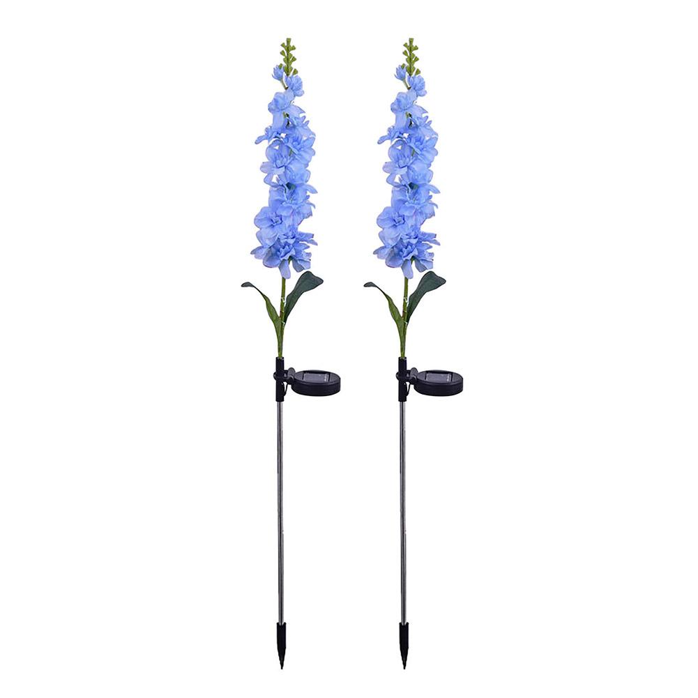 

2pcs LED Solar Light Violet Flower Lawn Stake Lamp Outdoor Garden Decor (B), 501 Original