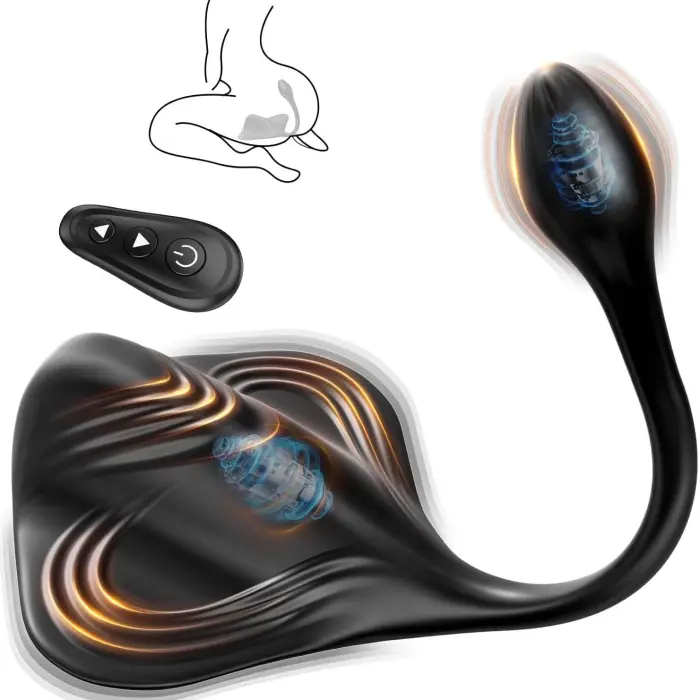 Dominic - Dual-Motor Penis Trainer with 9+9 Anal Beads Prostate Massager, Perineum & Clitoral Stimulator