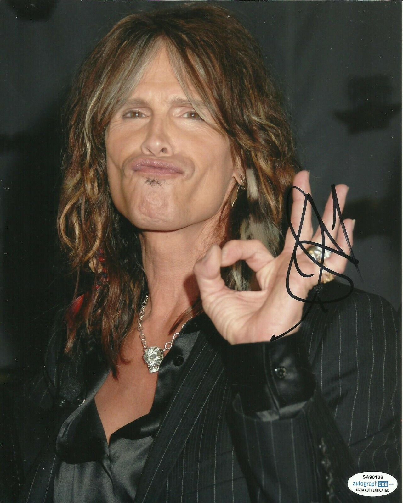 STEVEN TYLER SIGNED AEROSMITH Photo Poster painting UACC REG 242 (17) ALSO ACOA CERTIFIED