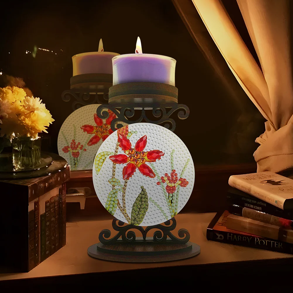 DIY Flower Diamond Painting Candle Holder Ornaments Aromatherapy Candle Holder