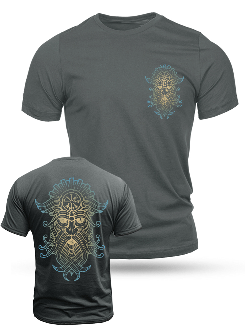 Men's Rune Viking Print Casual Short Sleeve T-shirt