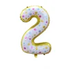 10PCS Ice Cream Cookie Themed 0 - 9 Numbers Aluminum Film 32" Balloons Catering Dessert Birthday Party Decors