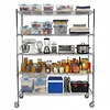 [US Local Warehouse] 5 Tier Wire Storage Rack with Wheels Garage Shelving Each Layer Support 250KG Shelving Units 70.87x59.76x23.98in for Warehouse Hospital Commercial Space