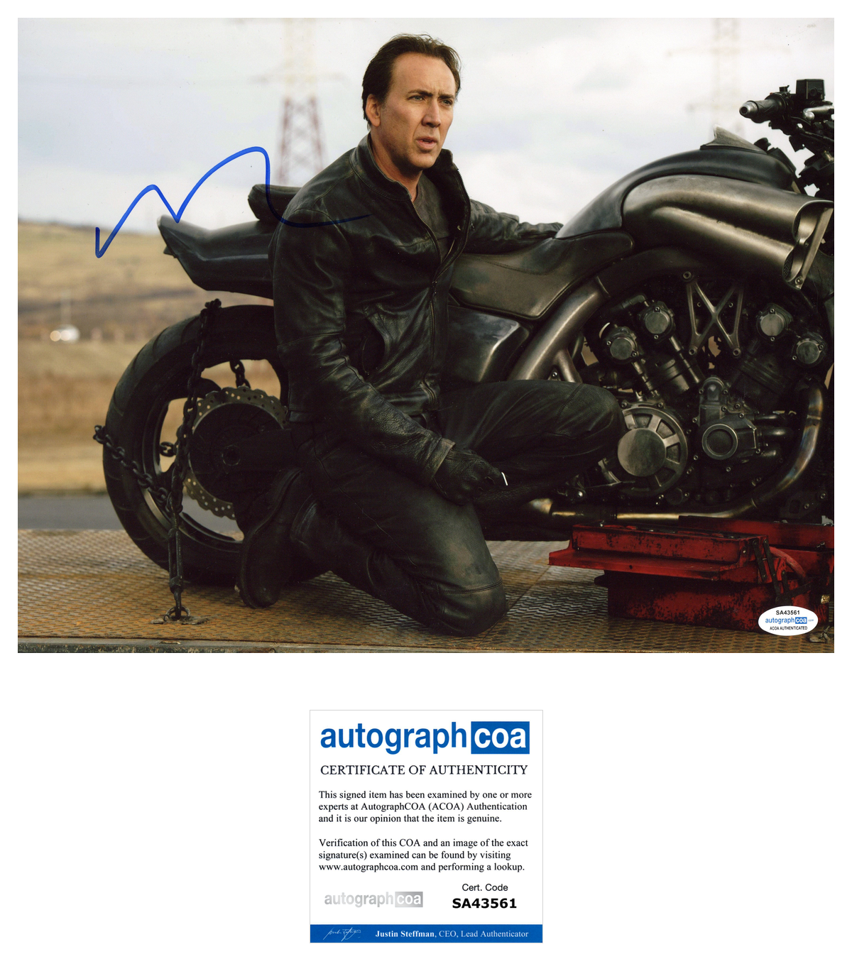 Nicolas Cage Signed Autographed 11x14 Photo Poster painting Ghost Rider ACOA COA