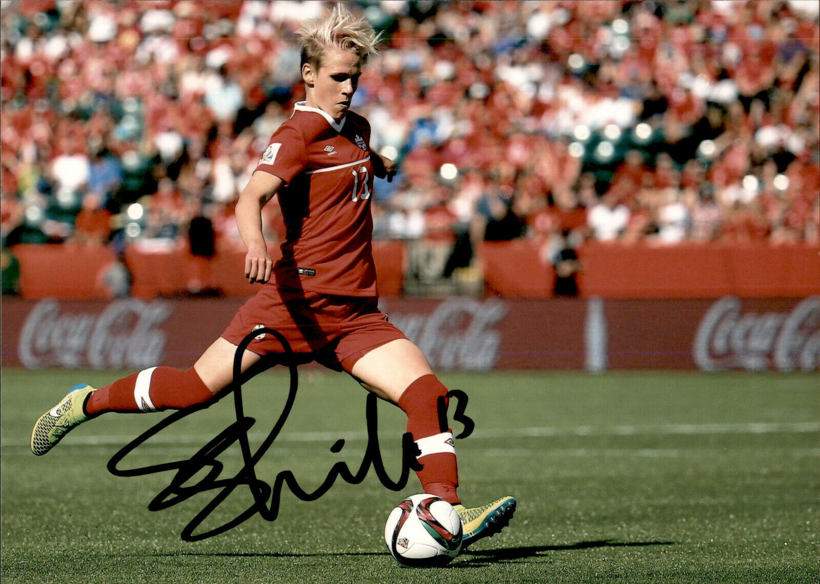 Sophie Schmidt SIGNED 5x7 Photo Poster painting CANADA WOMENS SOCCER #2