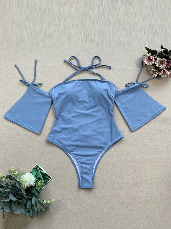 Floral-Print  Off-The-Shoulder One-Piece Swimsuit 