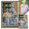 Porcelain Camellia-11CT Stamped Cross Stitch 50*70cm/19.69*27.56in(Big Size)