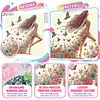 Floral Butterfly Walking Special Shaped 5D DIY Partial Drill Diamond Painting Kits 30x30cm Diamond Art Kit for Adults Home Decor