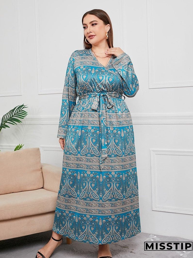 Vintage Print Plus Dresses