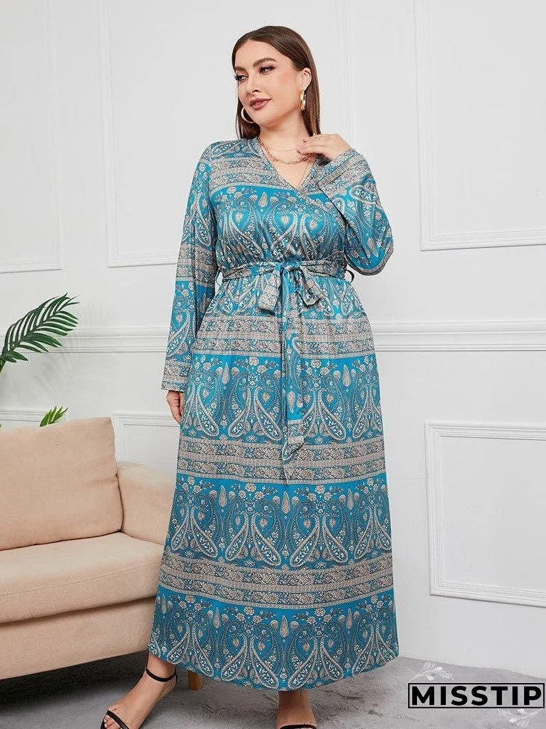 Vintage Print Plus Dresses