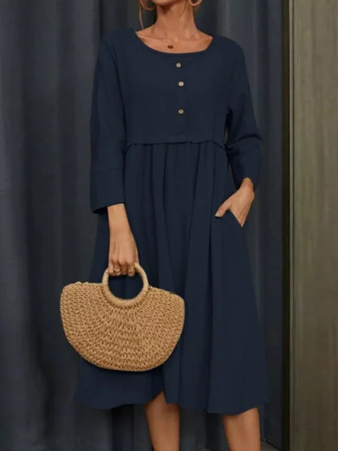 Fashion Solid Color 3/4 Sleeve