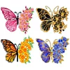 4pcs DIY Diamond Mosaic Stickers for Kids Adult Gift (Flower Butterfly 161)