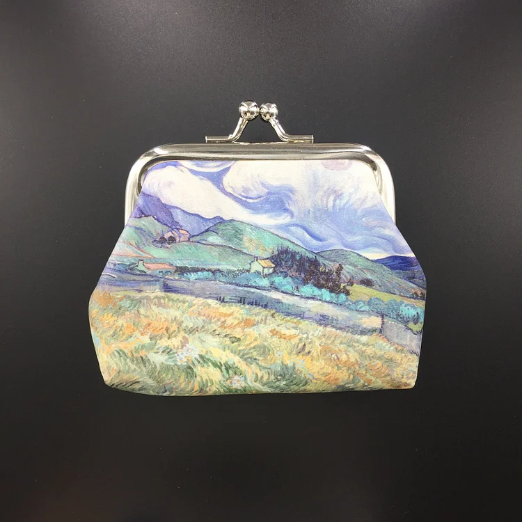 Women's Art Oil Painting Creative Key Bag Buckle Coin Purse