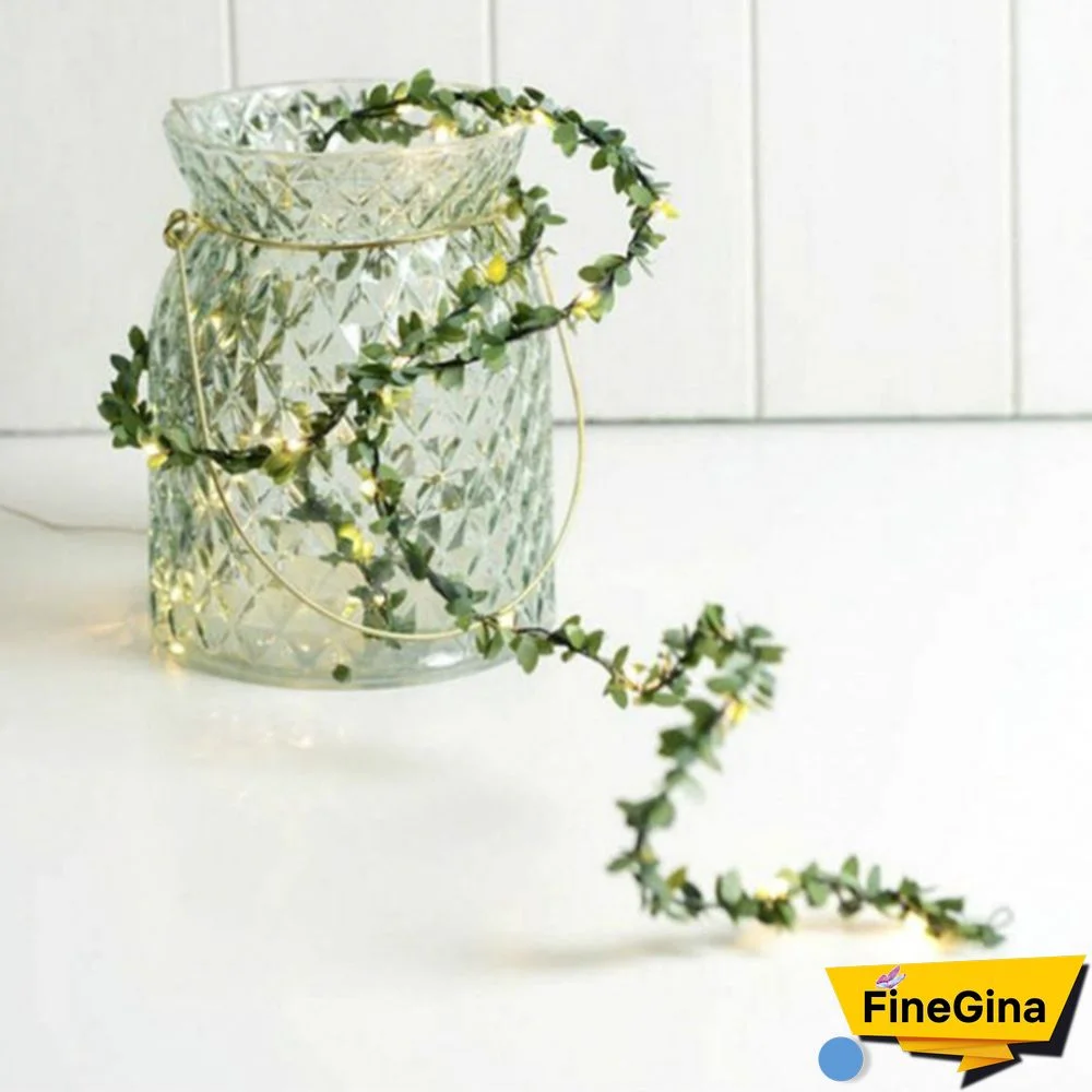 Christmas Lights Tiny Leaves Garland Fairy Light Led Copper Wire Battery String Lights For Wedding Forest Table Christmas Home