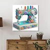 (Pre-Framed)Sewing Mechine-Special Shape Diamond Painting Kit(25x25cm)