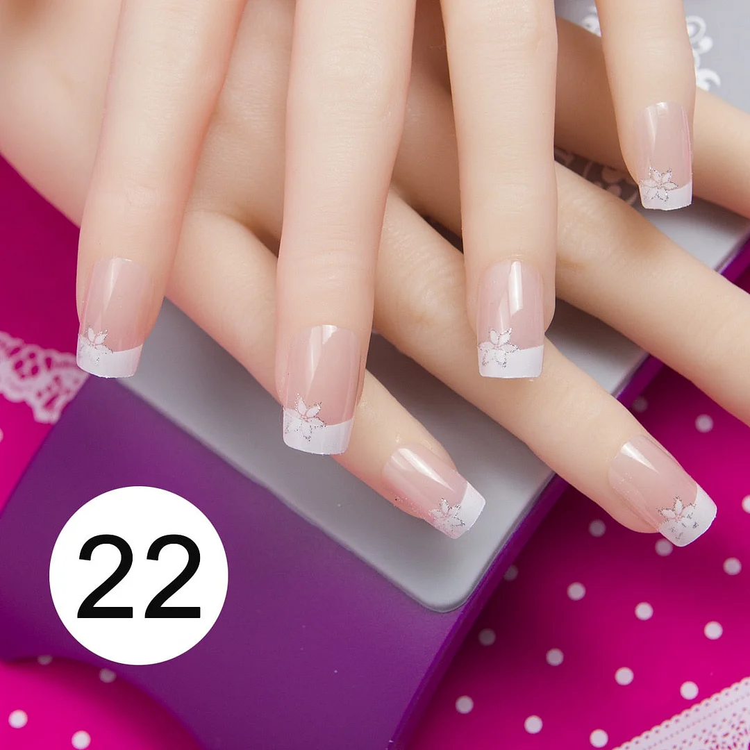 With 1 Piece Of Nail Adhesive Tape 24pcs/Box Press On Nail Art Tips Full Cover 10 Sizes False Nail Art Wedding Nails-Nail Inspo