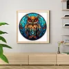 Owl Glass Painting - 11CT Stamped Cross Stitch 40*40cm/15.75*15.75in(glass painting cross stitch) tapestrymarket