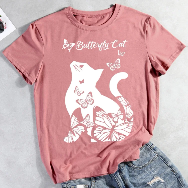 ANB -  Butterfly Cat   T-shirt Tee -012546