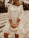 Gauze Three-Quarter Sleeves Mini Dress