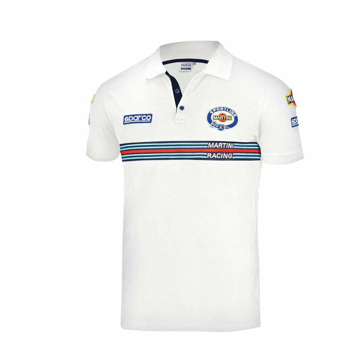 Short Sleeve Polo Shirt Sparco MARTINI-R White M  SALE KIM