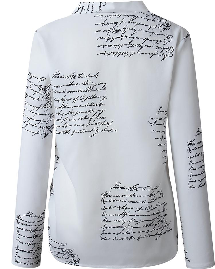 Letter Print Button Design Casual Shirt