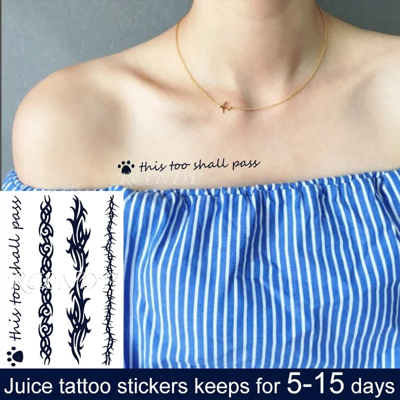 Waterproof Temporary Juice Ink Sticker Sun Totem Dragon Phoenix Small Element Fruit Gel Long Lasting Tattoo for Men Women girl