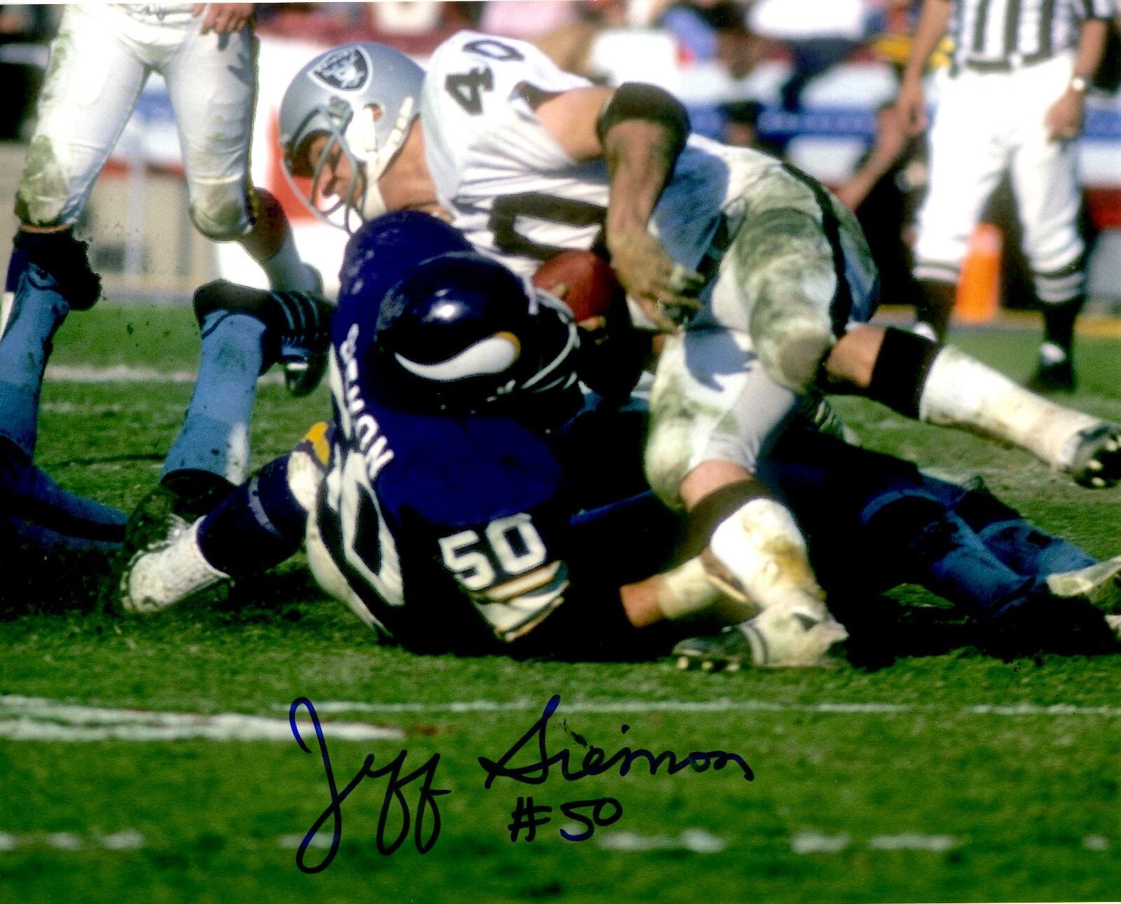 Autographed JEFF SIEMON 8X10 Minnesota Vikings Photo Poster painting -w/ COA