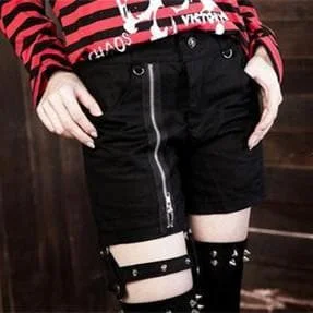 Black/Red Punk Plaid Garter Skirt SP178831