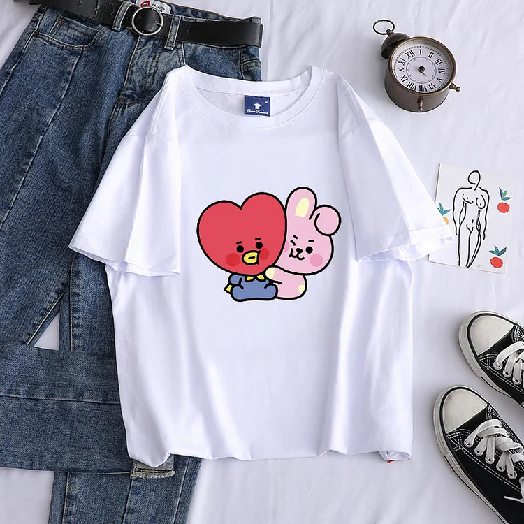 BT21 Baby TATA and COOKY Couple T-shirt