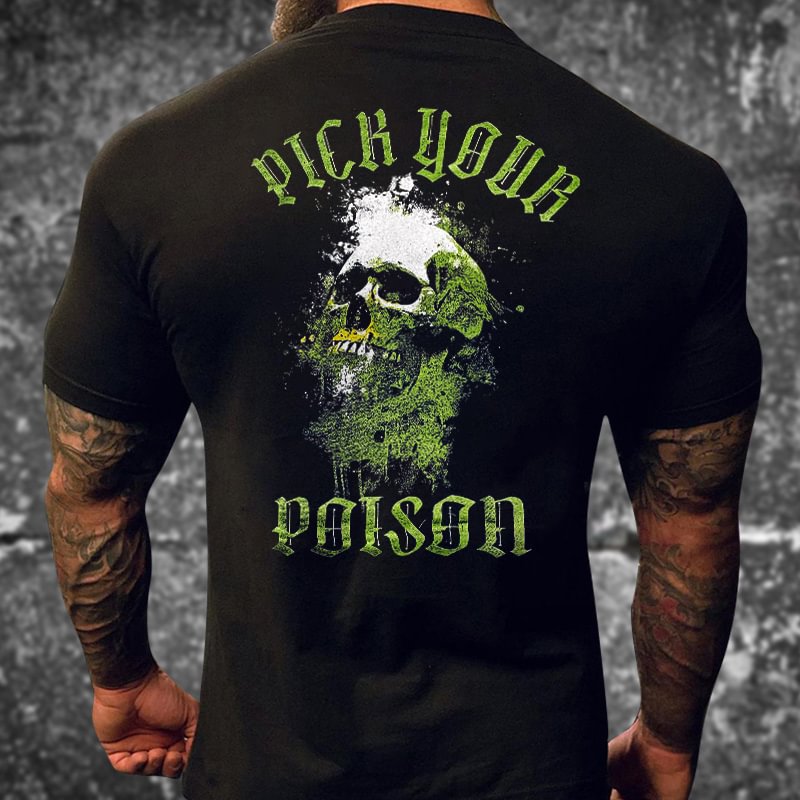 Livereid Pick Your Poison Printed Skull Basic T-shirt - Livereid