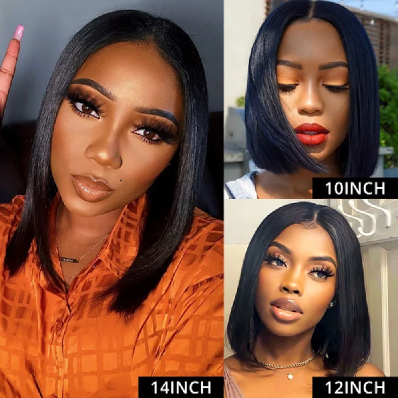 Jewtribute Hair®|Short Bob Wigs Straight Lace Wig 
