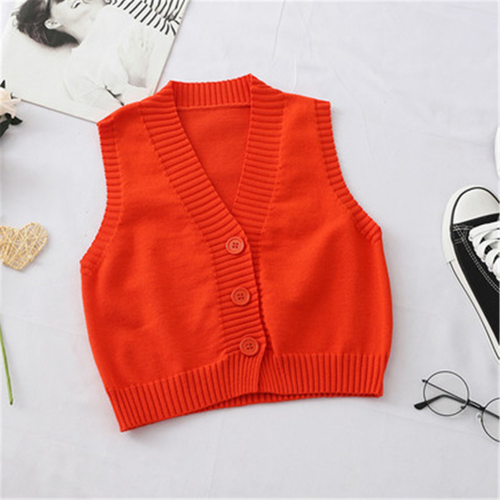 Ballifyex 2020 Women Casual Sweater Vest Sleeveless Waistcoat Knitted Vest For Women Spring Autumn Sleeveless Jacket With Button Top Z3409
