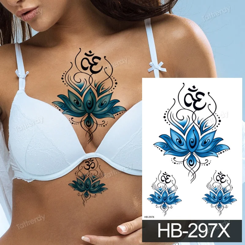 Waterproof Temporary Tattoo Sticker Butterfly Flower Wing Fake Tatto Big Tatoo Tatouage Temporaire Back Chest For Women Girl