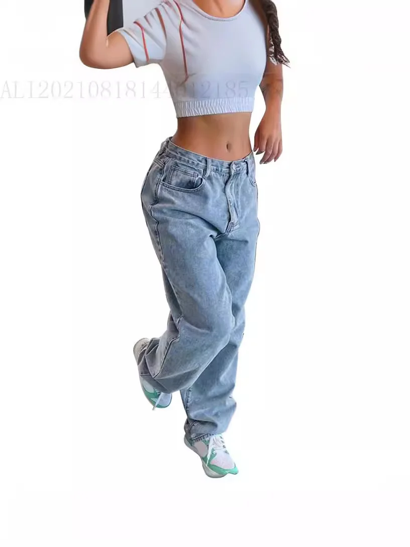 Toloer Direct Fashion Loose Wide Leg Jeans Trousers Women-Outfit Ideas
