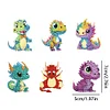 5PCS DIY Diamond Painting Double Sided Colorful Dinosaur Keychain Kit