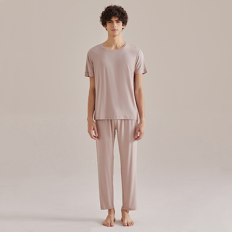 Crew Neck Silk Thermal Underwear Set For Men Realsilklife