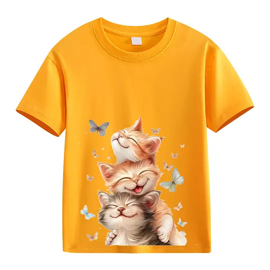 【2Y-13Y】Smiling Kittens & Butterflies Toddler T-Shirt