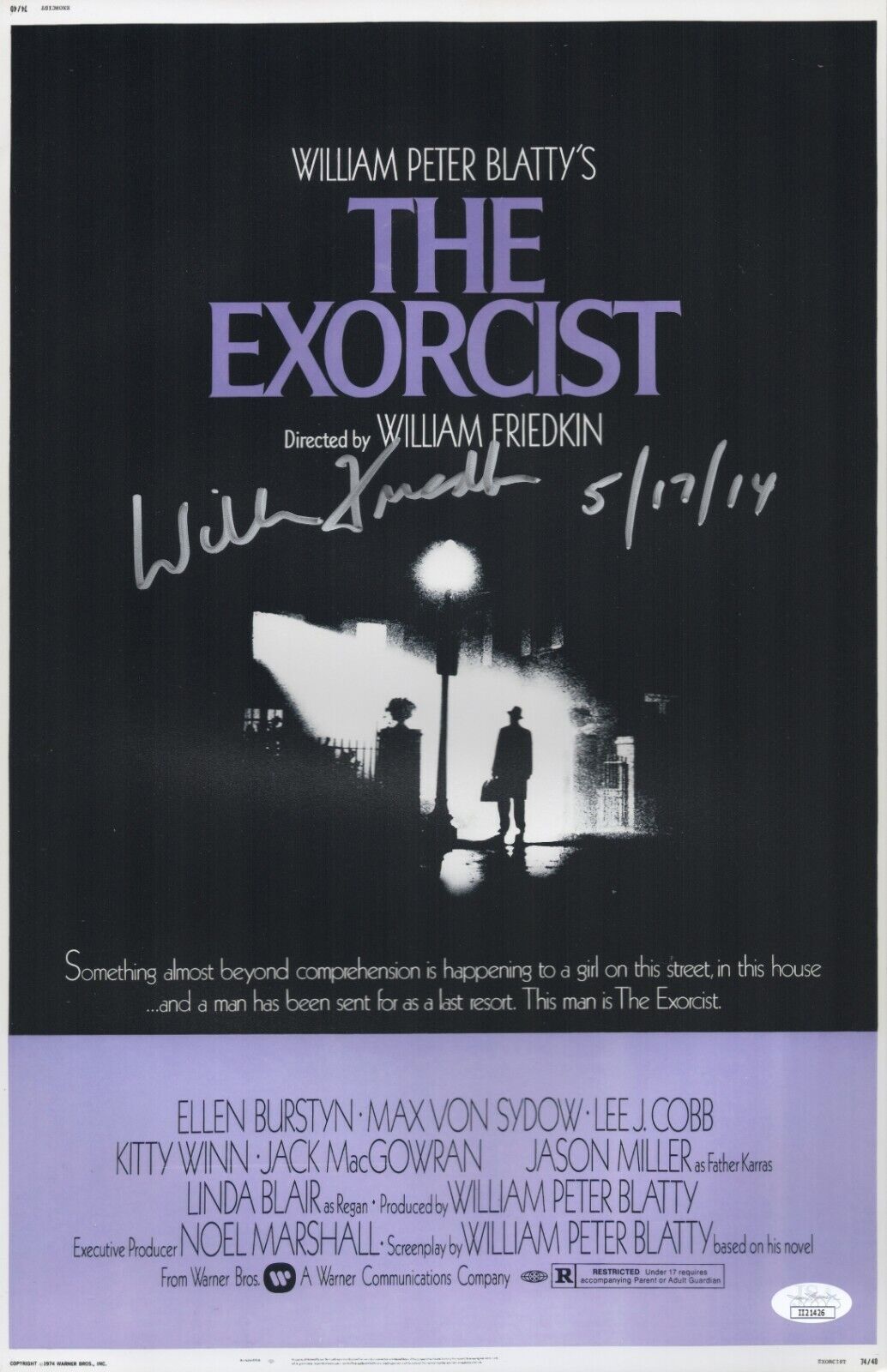 William Friedkin Signed 11x17 The Exorcist Director Authentic Autograph JSA COA