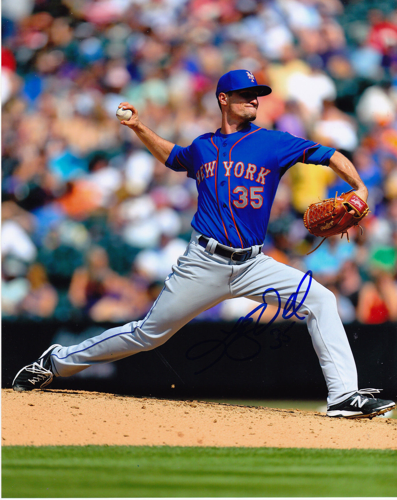 LOGAN VERRETT NEW YORK METS ACTION SIGNED 8x10