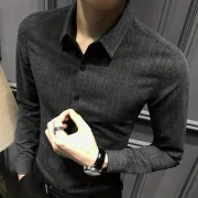 Gerryellis men fashion Men's Shirt Black for Office Dress Male Shirts Business Formal Cheap Brand Cool Korean Style Summer Xxl Button Up Casual Sale I