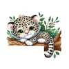 (US Local)Leopard Diamond Painting Art Door Right Angle Sign for Indoor Outdoor Wall