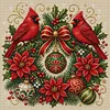 Christmas Cardinal Wreath Full 11CT 3 Strand Stamped Cross Stitch Kit 45x45cm tapestrymarket