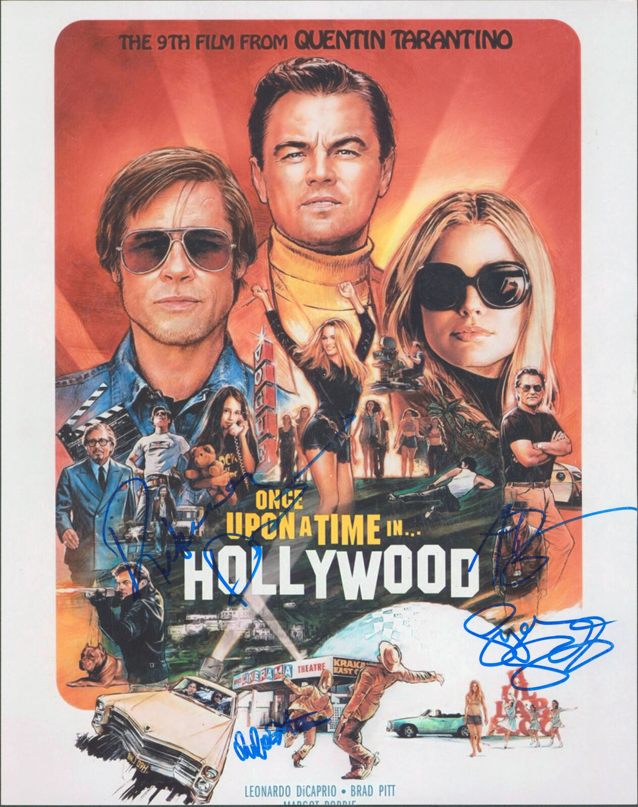 Once Upon a Time in Hollywood (4) Authentic Signed 11x14 Photo Poster painting BAS #AA03470