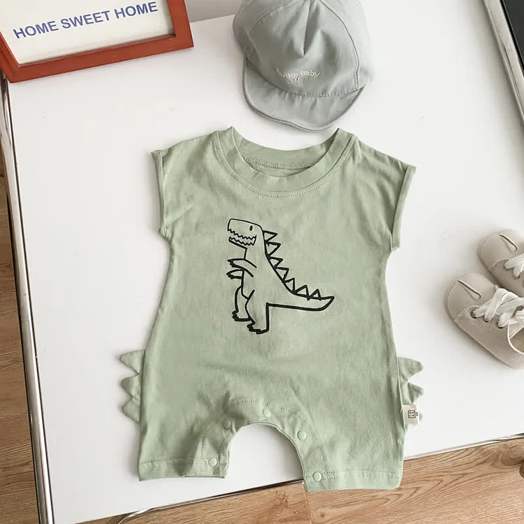 Baby Dinosaur Crew Neck Casual Romper