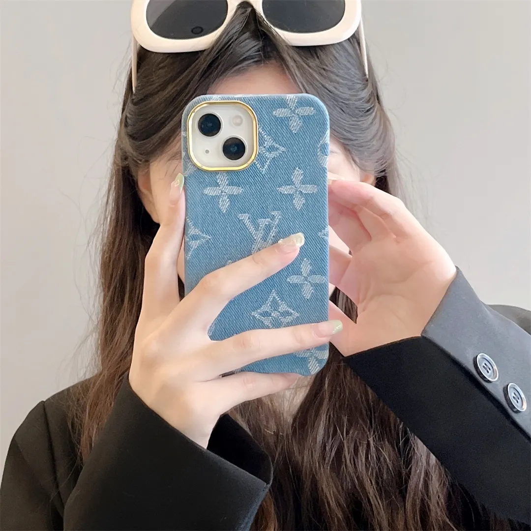 LV Monogram Denim Jacquard Fabric Apple iPhone Case