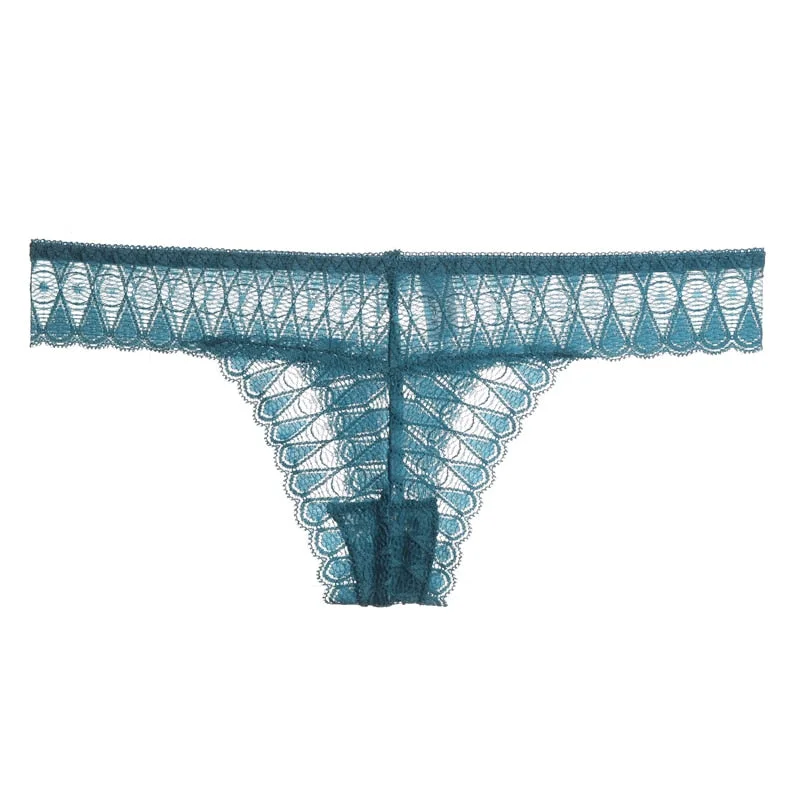 Meet'r Sexy Panties Women Lace Low-waist Briefs Female Breathable Underwear Black Transparent G String T-back Thong Lingerie