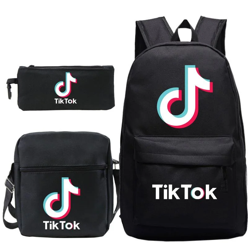 Buzzdaisy Tik Tok School Backpack for Boys Girls School Bookbag 3 in 1 Backpack Set with Lunch Bag and Pencil Case